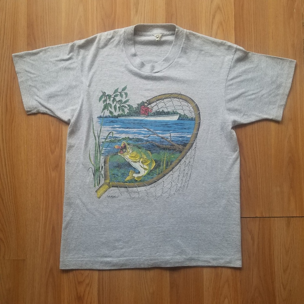 Jack Matthews Collection VTG Fishing Net Shirt